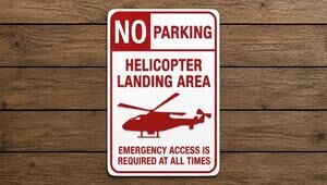 No Parking Helicopter Landing Zone Sign Emergency Access Is Required Safety